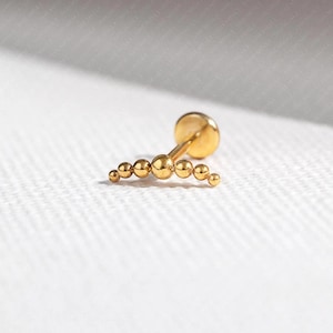 7 Beads Stud, Threadless Flat Back Earring, Minimalist Style, A-SS850 SS1005