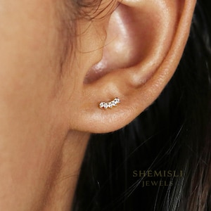 Super Tiny Climber Earring, Unisex, Gold, Silver SHEMISLI - SS078 Butterfly End, SS769 Screw Ball End (Type A) LR