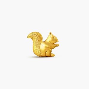Squirrel Chipmunk Stud, Threadless Flat Back Earring, Minimalist Style, A-SS1022