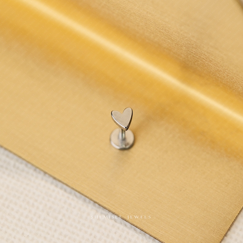 Tiny Heart Shape Threadless Flat Back Earrings, Nose Stud, 20,18,16ga, 5-10mm Surgical Steel SHEMISLI SS727, SS728, SS757 image 6