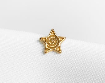 Tiny Sun with Face Threadless Flat Back Earring, 20,18,16ga, 5-10mm Unisex, Surgical Steel SHEMISLI SS1157