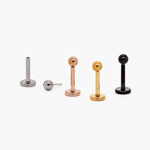 Ball Stud, Threadless Flat Back Earring, Minimalist Style, A-SS500 SS501 SS502