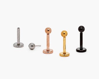 Ball Stud, Threadless Flat Back Earring, Minimalist Style, A-SS500 SS501 SS502