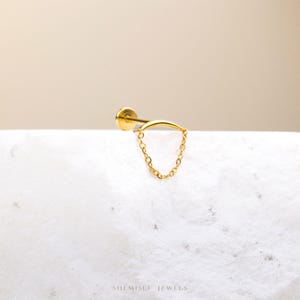Petite boucle d'oreille pendante à dos plat sans filetage, calibre 20,18,16, 5-10 mm unisexe, acier chirurgical SHEMISLI SS1001