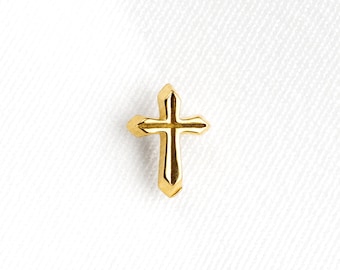 Cross Stud, Threadless Flat Back Earring, Minimalist Style, A-SS1179