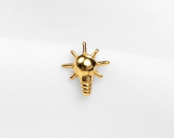 Clou d'ampoule, boucle d'oreille sans filetage à dos plat, style minimaliste, A-SS1239