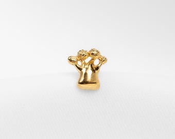 Clou d'oreille baobab, boucle d'oreille sans filet à dos plat, style minimaliste, A-SS1292