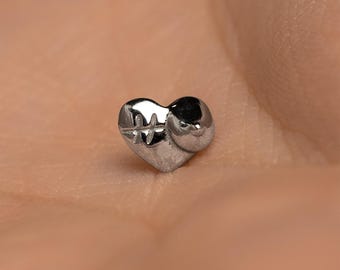 Clous pour mastectomie mammaire, boucle d'oreille sans filet à l'arrière plat, style minimaliste, A-SS1357