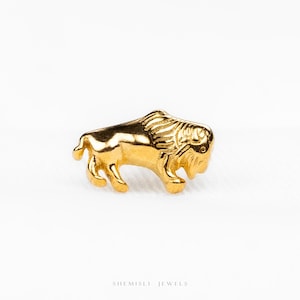 Buffalo Stud, Threadless Flat Back Earring, Minimalist Style, A-SS1032
