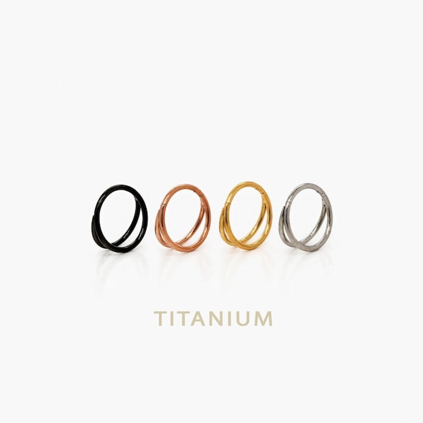 Split Double Nose Ring, Septum Hoop, Minimalist Style, A-SH528 SH529 SH530 SH531 SH532