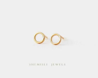 Open Circle Stud, Earring, Minimalist Style, A-SS131