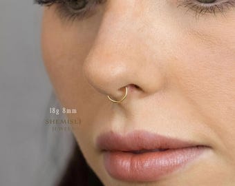 Titanium Round Nose Ring, Septum Hoop, Minimalist Style, A-SH436 SH446 SH456