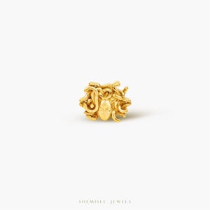 Petite boucle d'oreille sans filetage à dos plat Medusa, calibre 20,18,16, 5-10 mm unisexe, acier chirurgical SHEMISLI SS1037