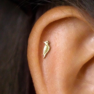Parrot Cockatiel Bird Stud, Butterfly End or Screw Ball End Earring, Minimalist Style, A-SS711 SS712