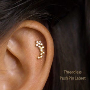 Boucle d'oreille sans fil à dos plat étoile filante Dainty, calibre 20,18,16, 5-10 mm unisexe, acier chirurgical SHEMISLI SS588 oreille gauche, SS761 oreille droite