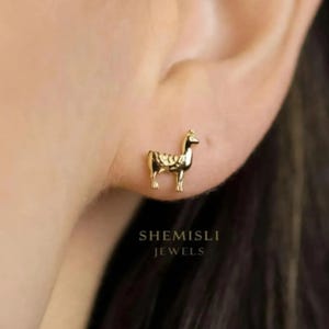 Llama Stud, Butterfly End or Screw Ball End Earring, Minimalist Style, A-SS252 SS493