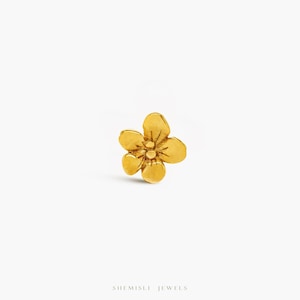 Tiny Violet Threadless Flat Back Earring, February Birth Flower, 20,18,16ga, 5-10mm Unisex, Surgical Steel SHEMISLI SS1048