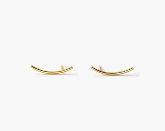 Simple Long Bar Climber Earring,  Unisex, Gold, Silver SHEMISLI SS084 LR
