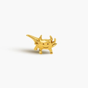 Axolotl Stud, Threadless Flat Back Earring, Minimalist Style, A-SS1021