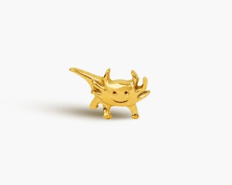 Axolotl Stud, Threadless Flat Back Earring, Minimalist Style, A-SS1021