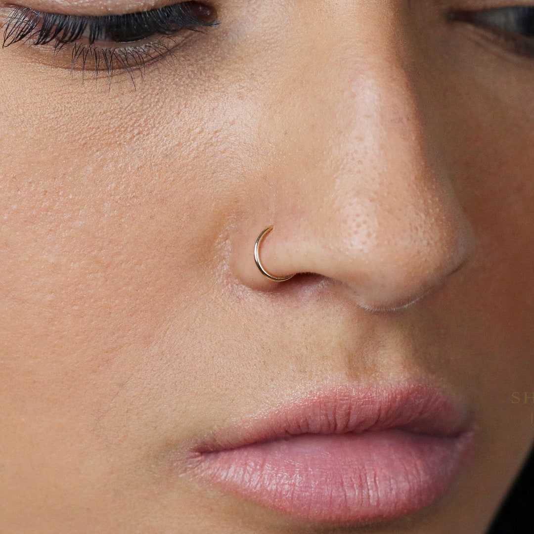 Precious Piercing Septum Nose Hoop Ring Real 22k Yellow Gold – Karizma  Jewels