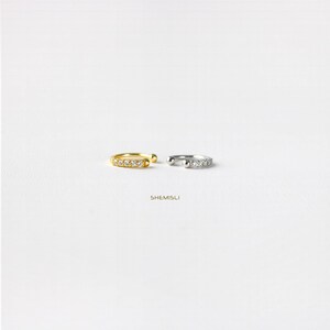Bijou d'oreille CZ simple, boucle d'oreille sans piercing, unisexe, or, argent SHEMISLI SF028