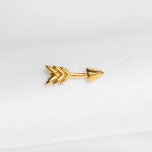 Arrow Stud, Threadless Flat Back Earring, Minimalist Style, A-SS1181