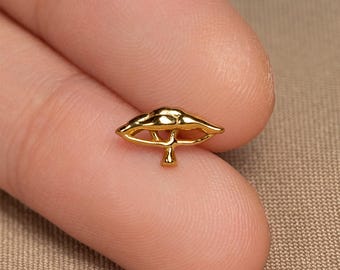 Clou d'oreille Tree In Africa, boucle d'oreille sans filet à dos plat, style minimaliste, A-SS1291