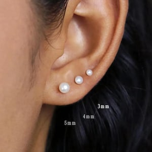 Fresh Water Pearl Stud, Butterfly End or Screw Ball End Earring, Minimalist Style, A-SS128 SS129 SS130 SS753 SS754 SS755