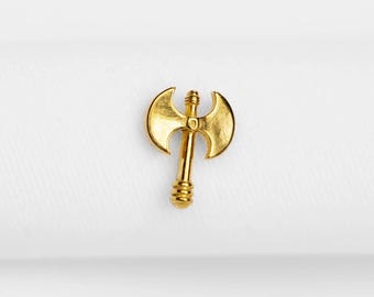 Double Headed Axe Stud, Threadless Flat Back Earring, Minimalist Style, A-SS1147