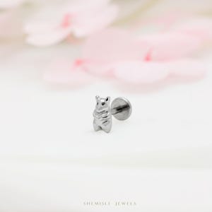 Hamster Stud, Threadless Flat Back Earring, Minimalist Style, A-SS1017 image 3