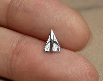 Paper Airplane Stud, Threadless Flat Back Earring, Minimalist Style, A-SS1213