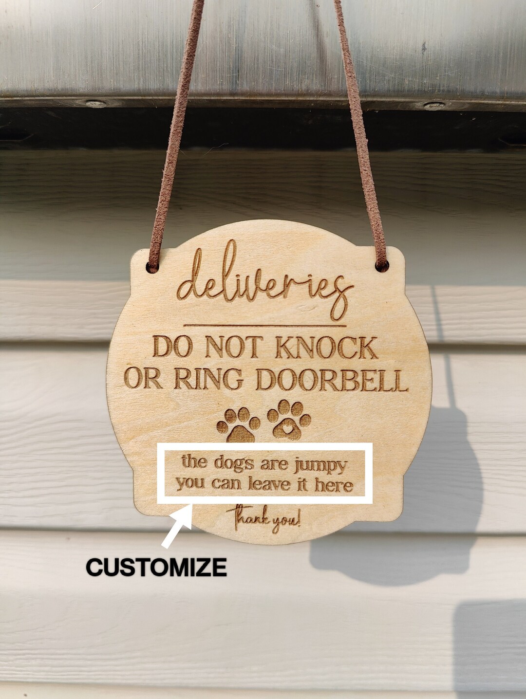 Dog Paw Doorbell Sign | Don’t Ring Doorbell | Customizable Don’t Knock ...