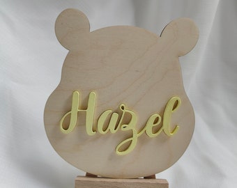 Winnie The Pooh Inspired Name Sign | Disney Decor | Nursery Sign | Winnie the Pooh Baby Shower Decor