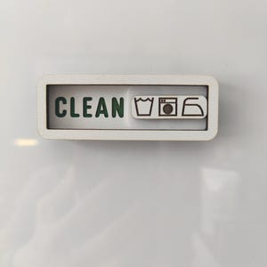 Clean Dirty Laundry Magnet | Washer Iron Engraved Slide Clean Dirty Magnet | Wood Decor | Small Minimalistic Modern