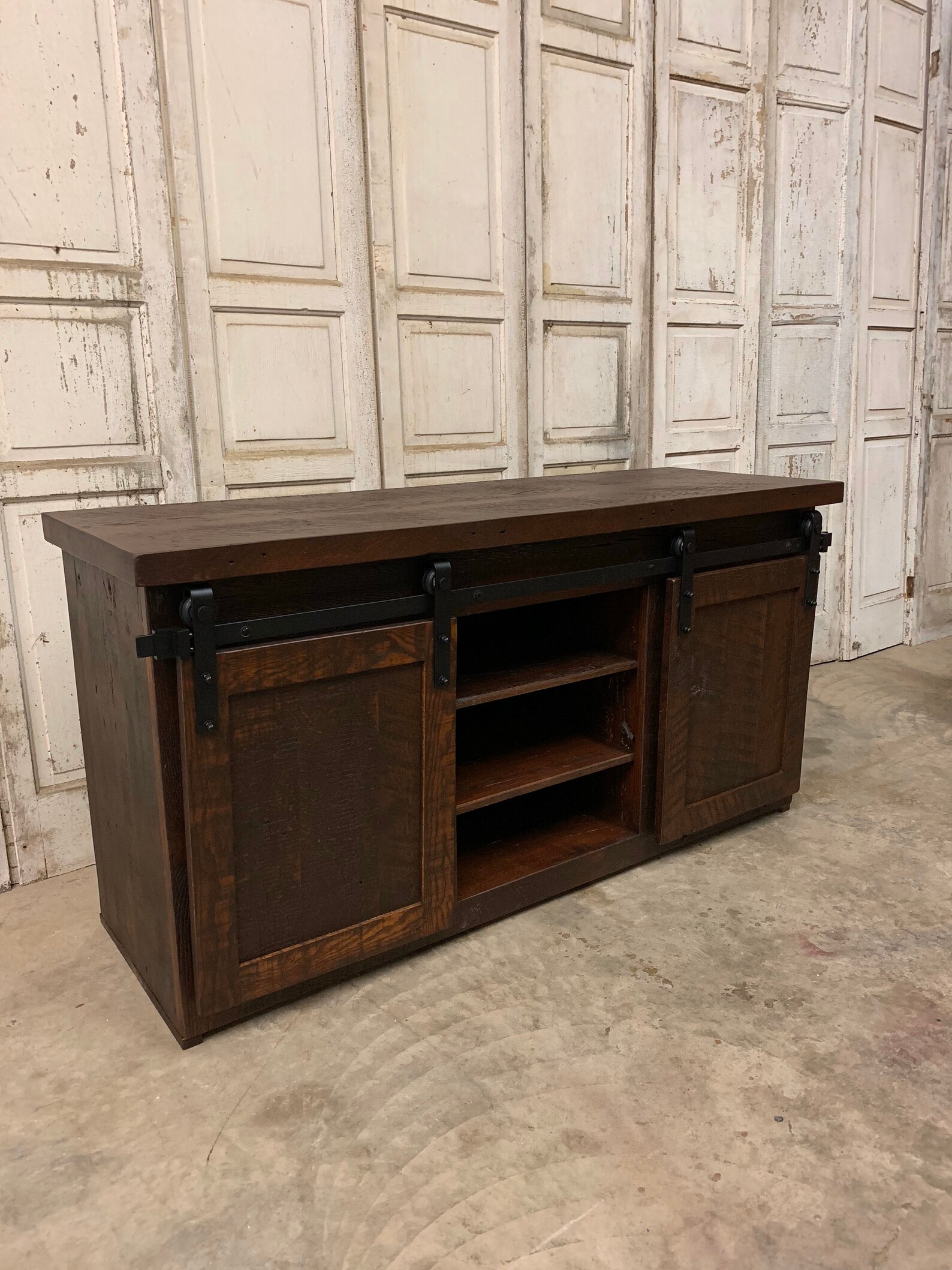 48 Sliding Door TV Stand Etsy