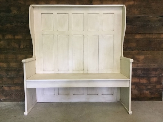 Reclaimed Barn Wood High Back Chapel Bench Etsy