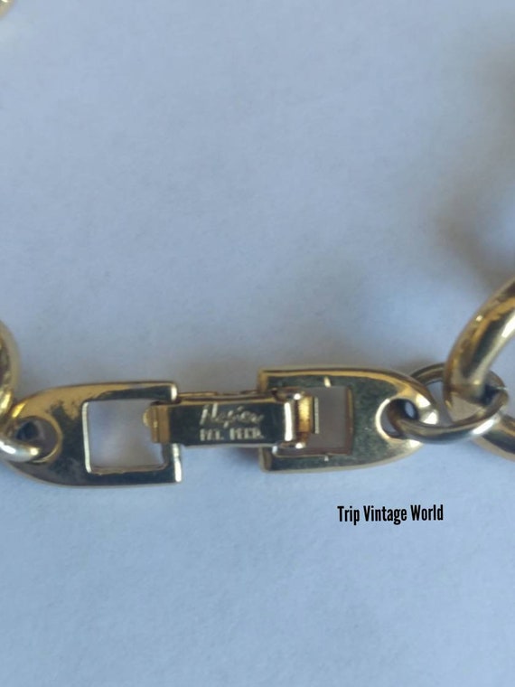 Napier Curb Chain  Choker Necklace 3 Circle Penda… - image 10