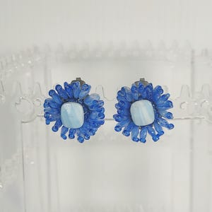 Vintage Royal Blue Clip On Earrings: West Germany Jewelry