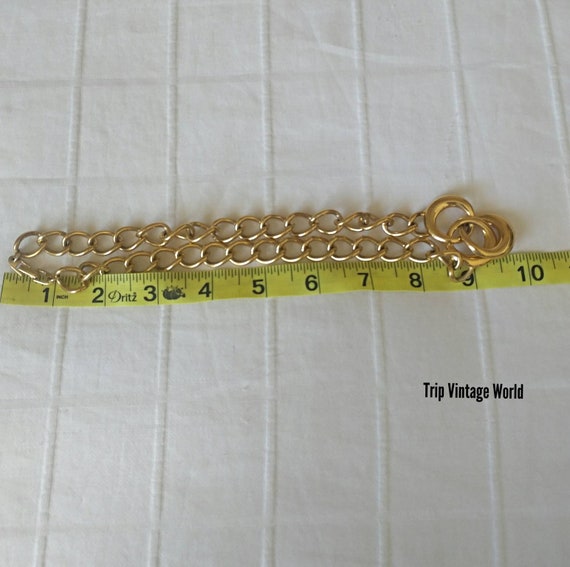 Napier Curb Chain  Choker Necklace 3 Circle Penda… - image 8