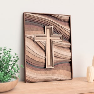 Kruisvectorbestanden | Meerlaags lasergesneden bestand of papier gesneden bestanden voor Cross Wall Art beschikbaar in svg, ai, dxf, pdf