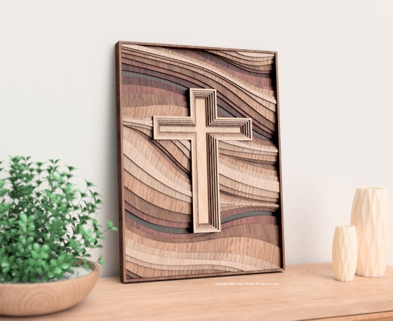 Cross Vector Files | Multilayered Laser Cut File or Paper Cut Files for Cross Wall Art available in svg, ai, dxf, pdf