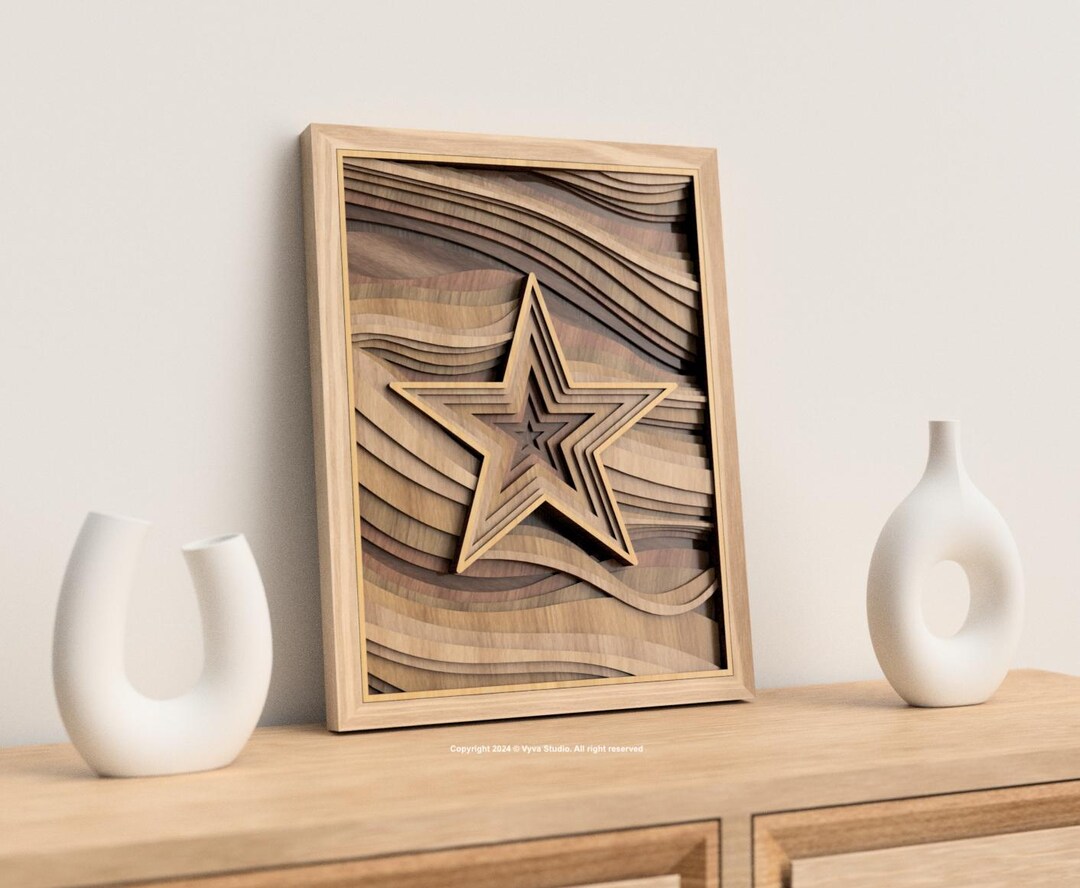 3D Layered Star Design: Laser Cut SVG Template (digital Download) - Etsy
