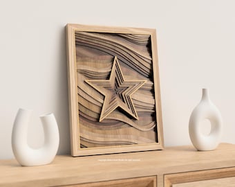 3D-Schicht-Stern-Design: Laser geschnittene SVG-Vorlage (Digitaler Download)