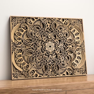 Lasercutting Dateien für 3D Multilayered Mandala Wandkunst | Verzauberte Blüte
