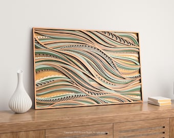 3D Flow Wall Art: Layerd Laser Cut File SVG (Digital Download)