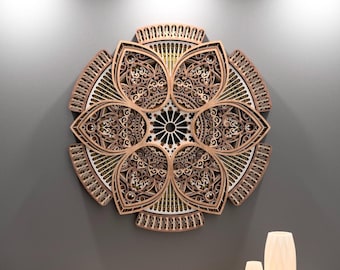 Celestial Bloom Digital Laser Cut File, Multilayer Mandala Vector Digital File, Instant Downloadable File