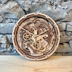 Reloj de pared con engranajes cortados con láser 3D, descarga digital SVG para decoración de pared, archivo láser industrial steampunk
