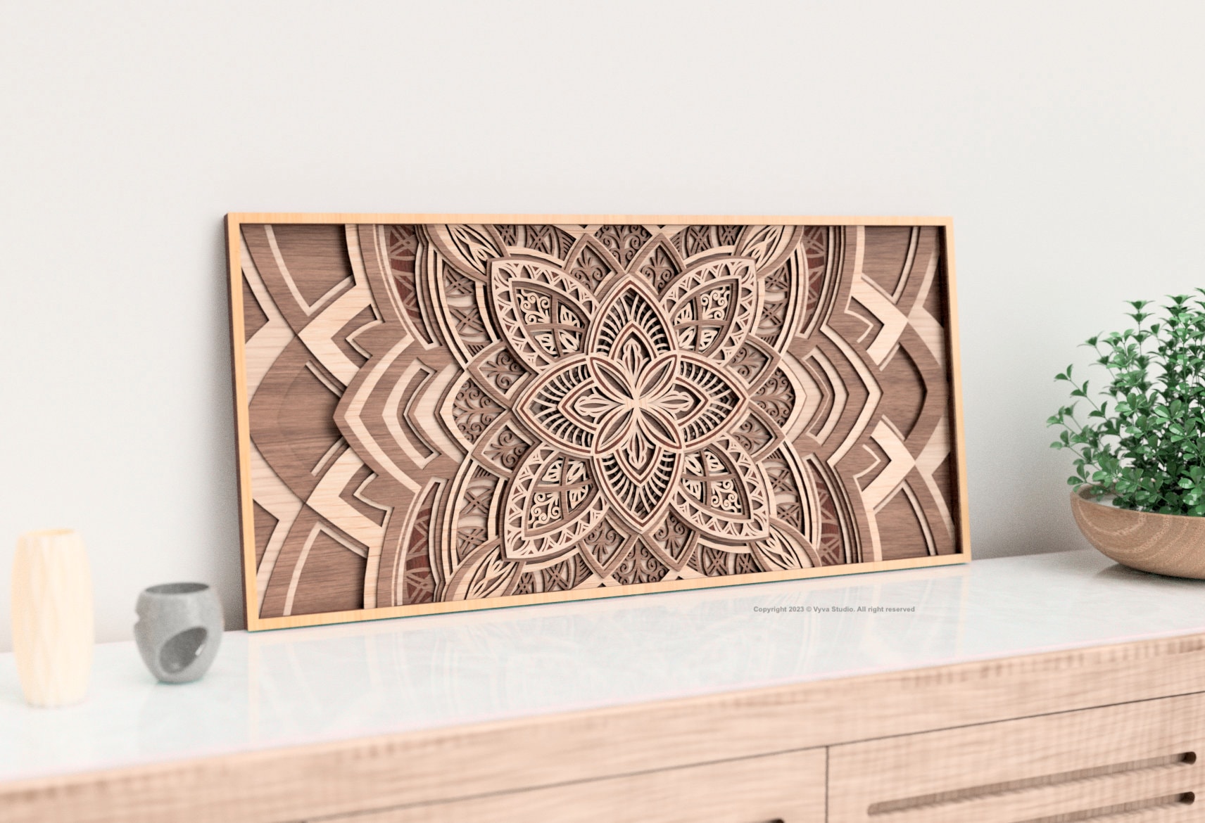 Digital file 7 layer 3D Mandala decor, Multi-Layer Wall Art, Mandala Laser Cut, Home Wood Wall Art, Laser Cut Arts and Crafts