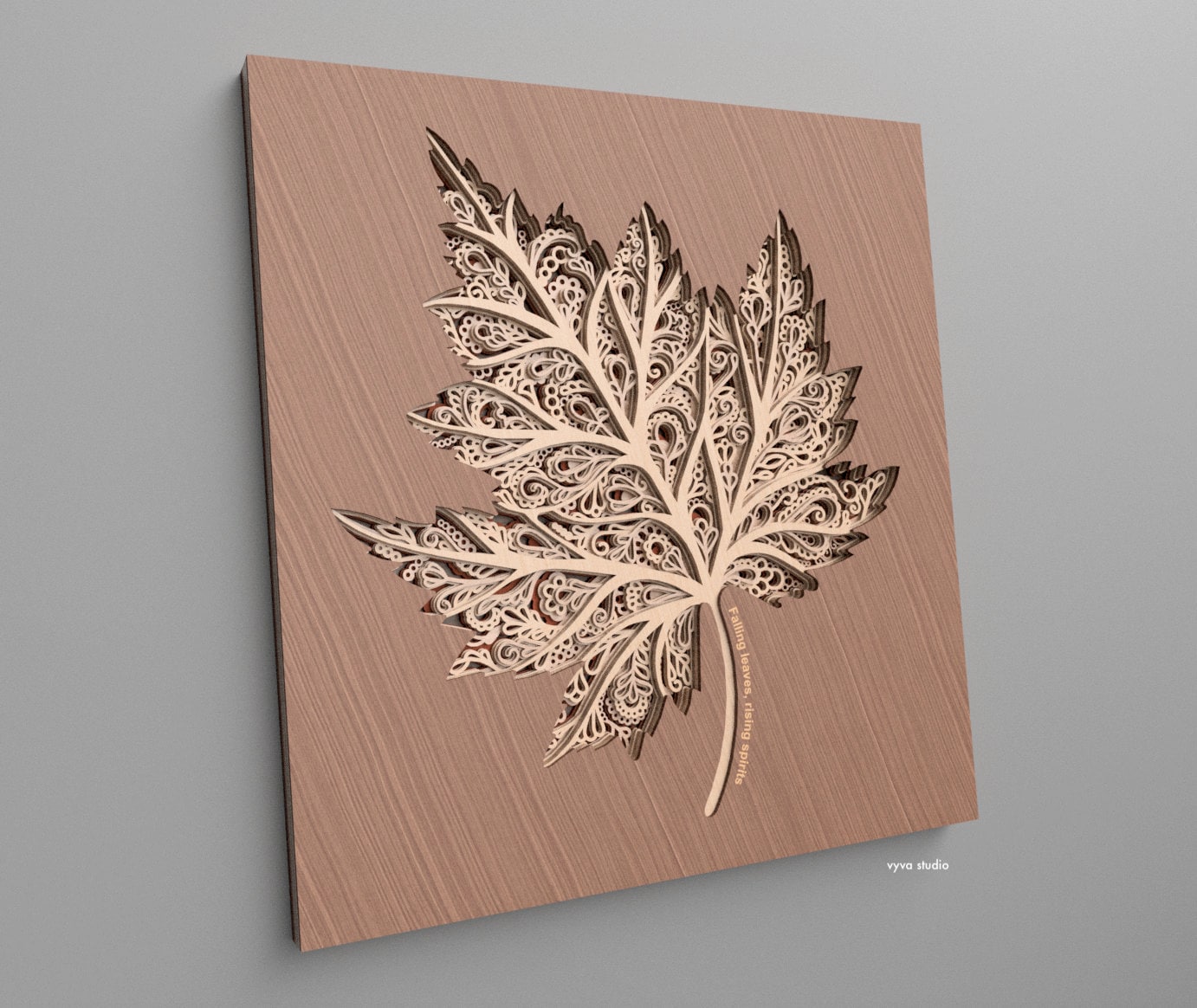 3D wall sticker autumn tree, leaves, sun, gold - Wall Decal M1163